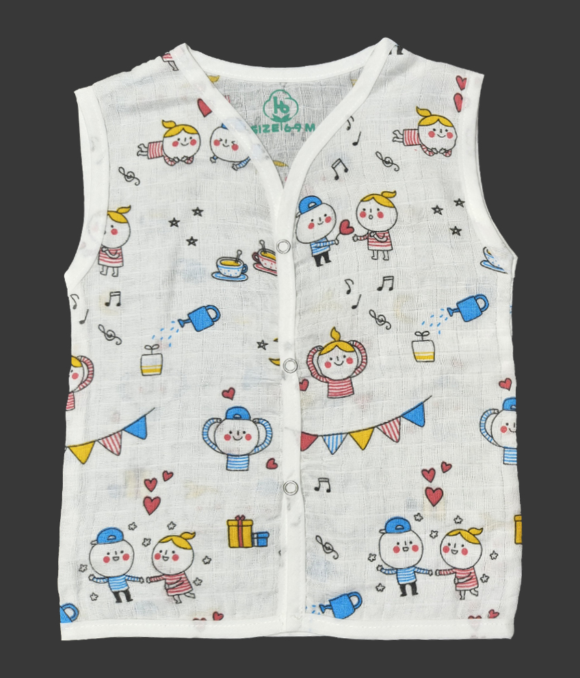 H032-MUSLIN BUTTON JABLA WHITE