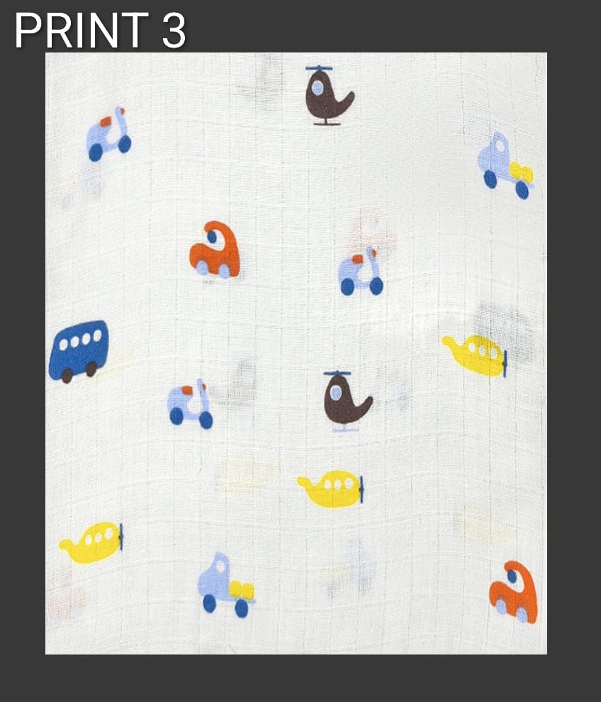H126-MUSLIN SWADDLE (WHITE PRINT)