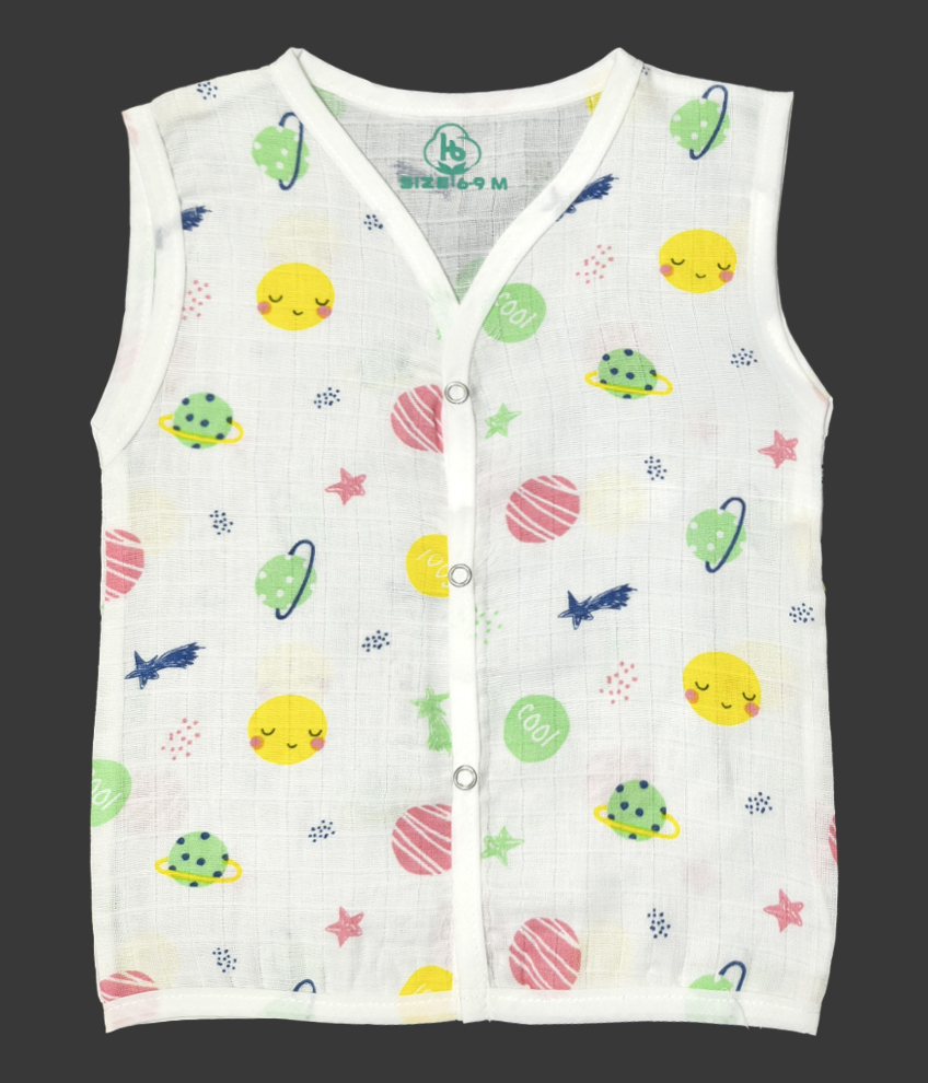 H032-MUSLIN BUTTON JABLA WHITE