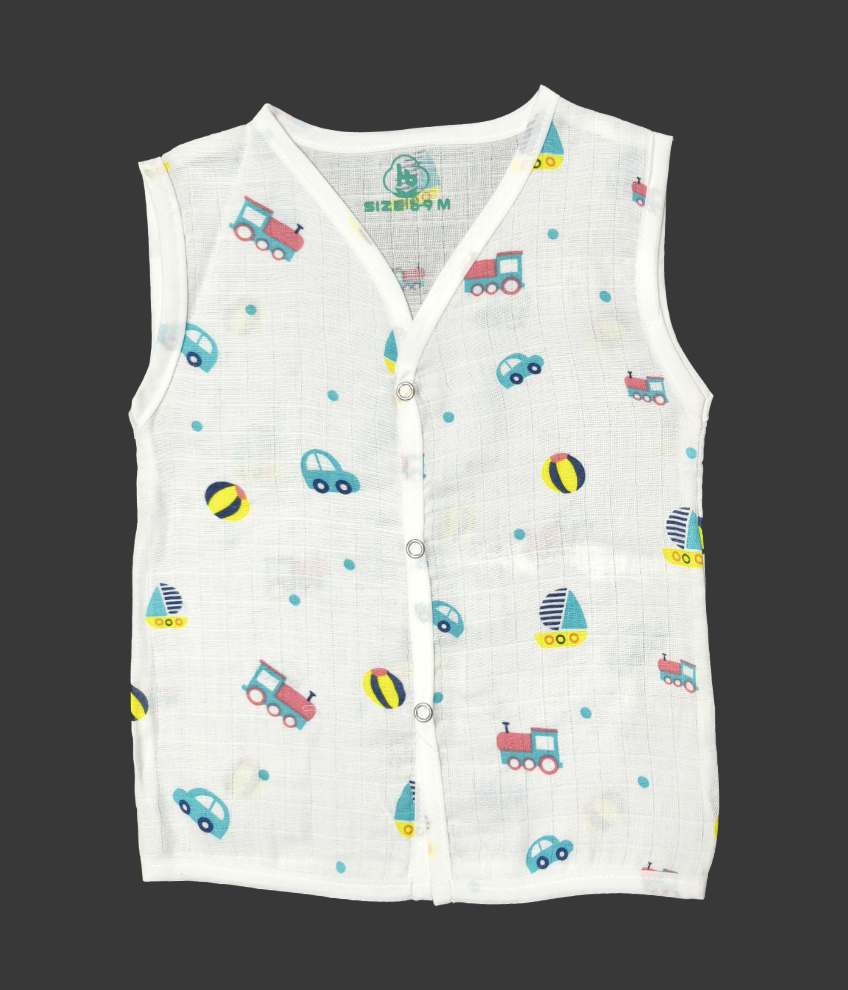 H032-MUSLIN BUTTON JABLA WHITE